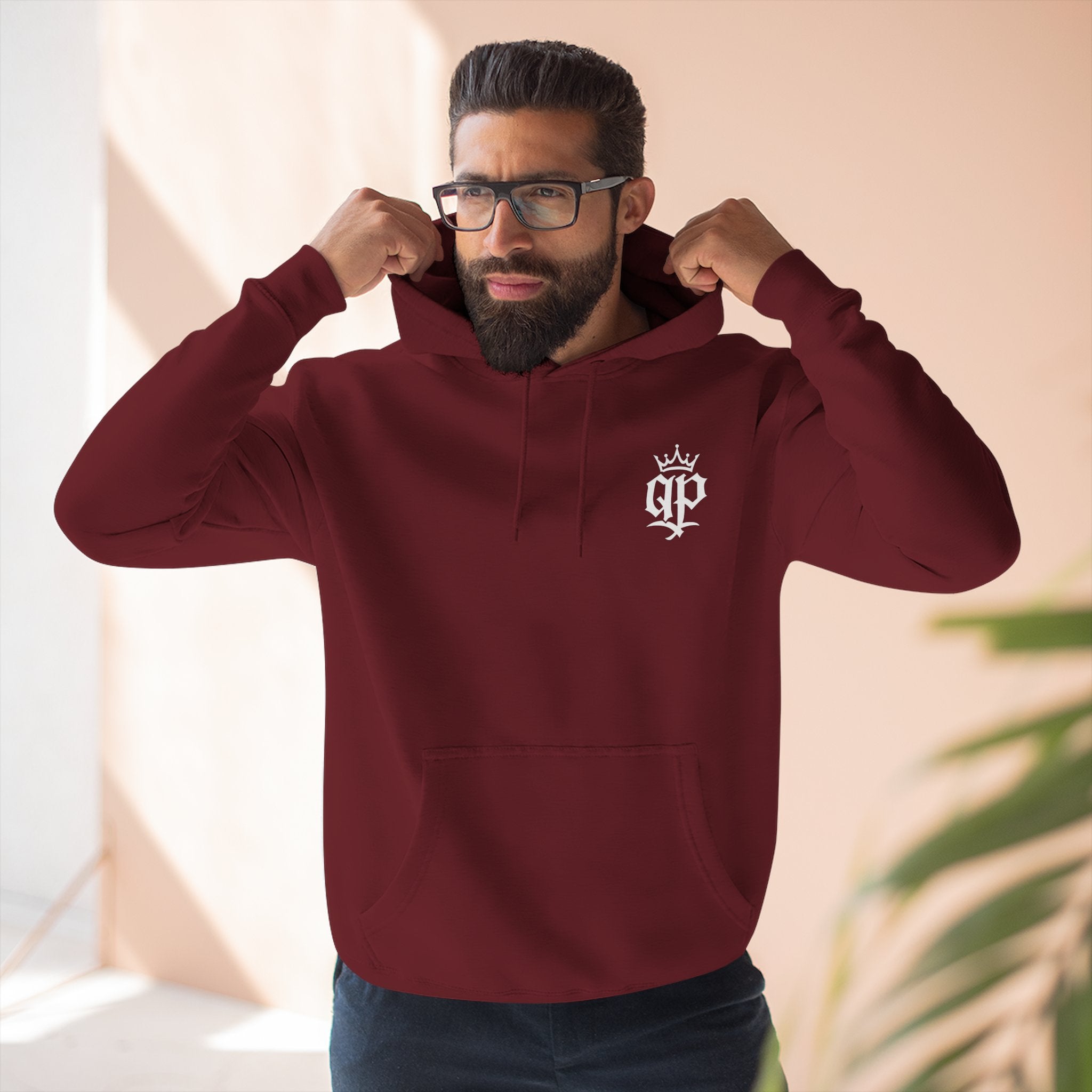 QPrive Elegance Three-Panel Fleece Hoodie